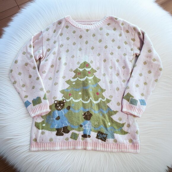 Vintage Bedford Fair Pastel Christmas Sweater - Size MP - Picture 1 of 8